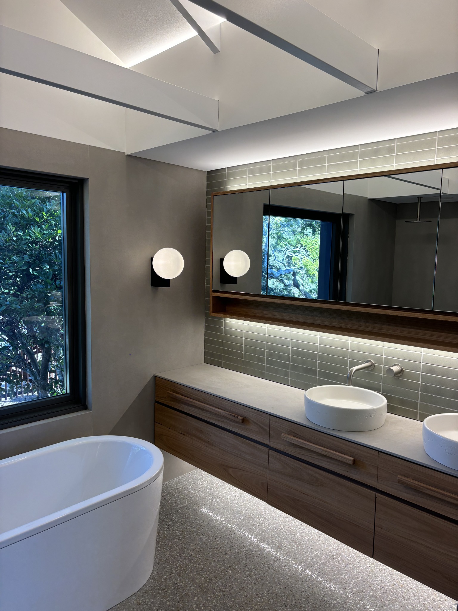 Modern bathroom with bath